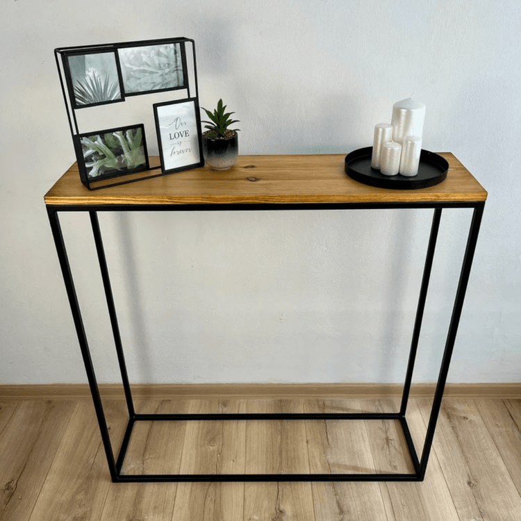 Konsolė su ąžuolo stalviršiu Steelart