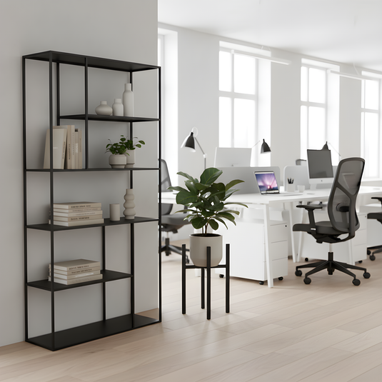 Metalinės lentynos darbo erdvėms