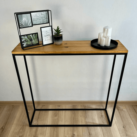 Konsolė su ąžuolo stalviršiu Steelart